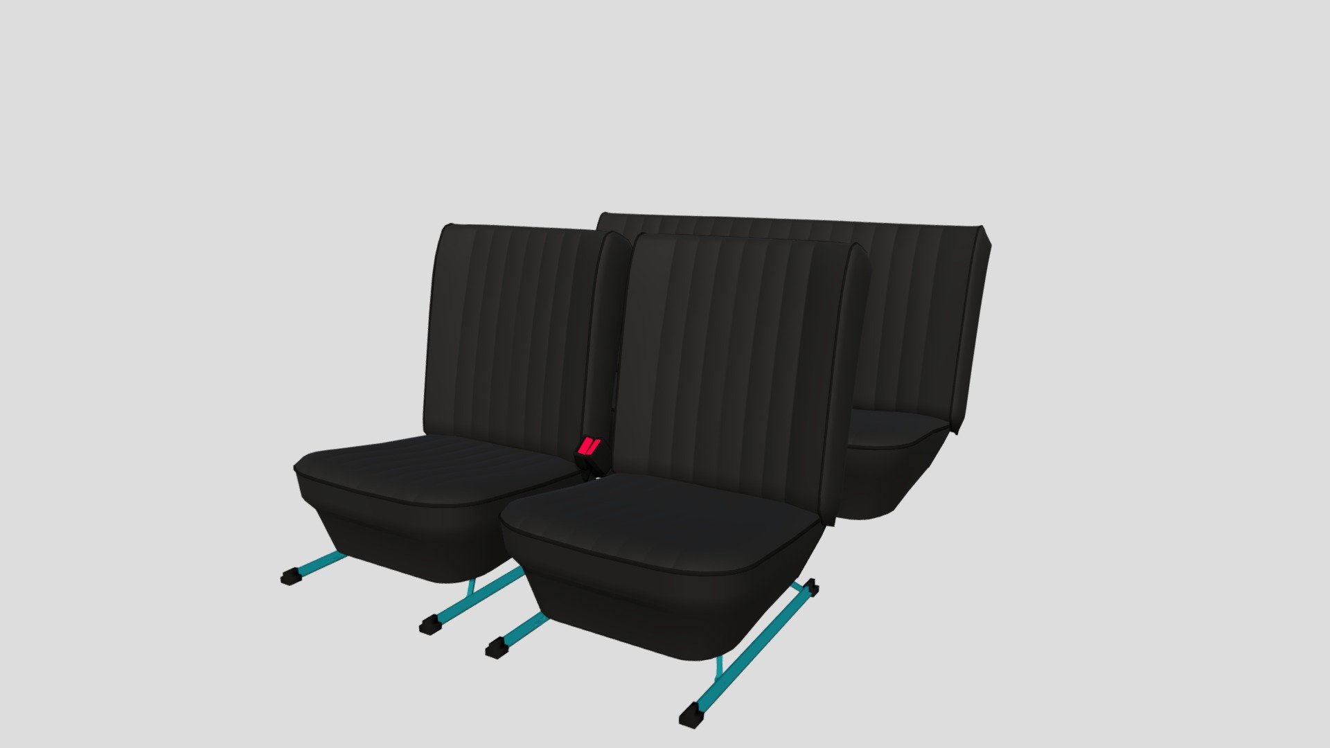 Generic Black Leather Seats v2 3d model