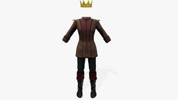 King Costume Dress Crown Boots