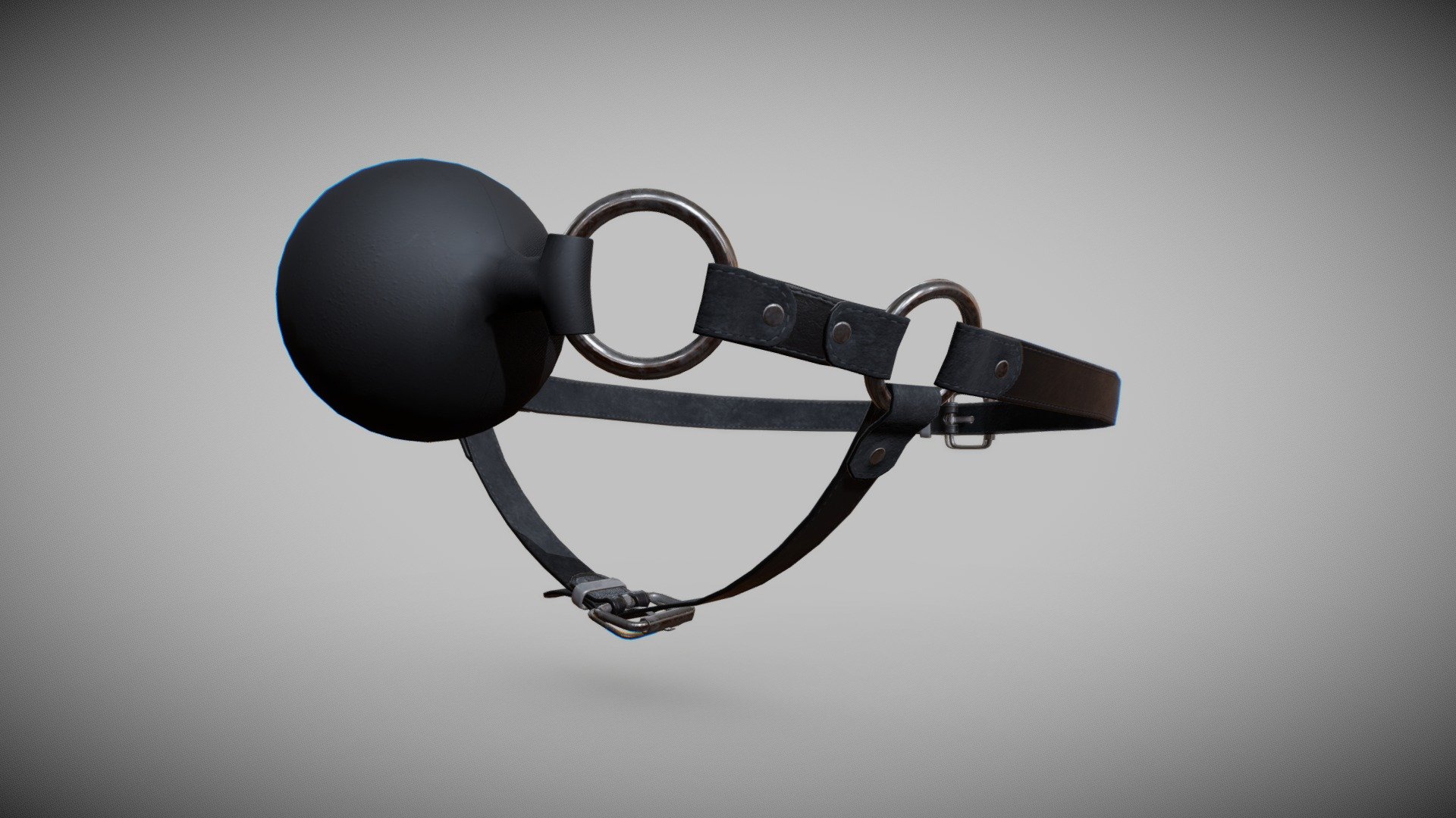 PBR Leather mouth gag chin strap 3d model