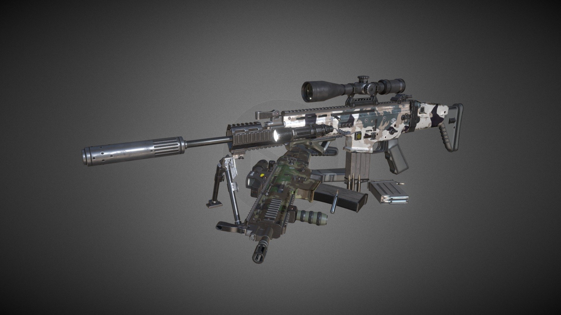 FN SCAR-L 3d model