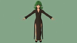 T pose rigged model of Tatsumaki