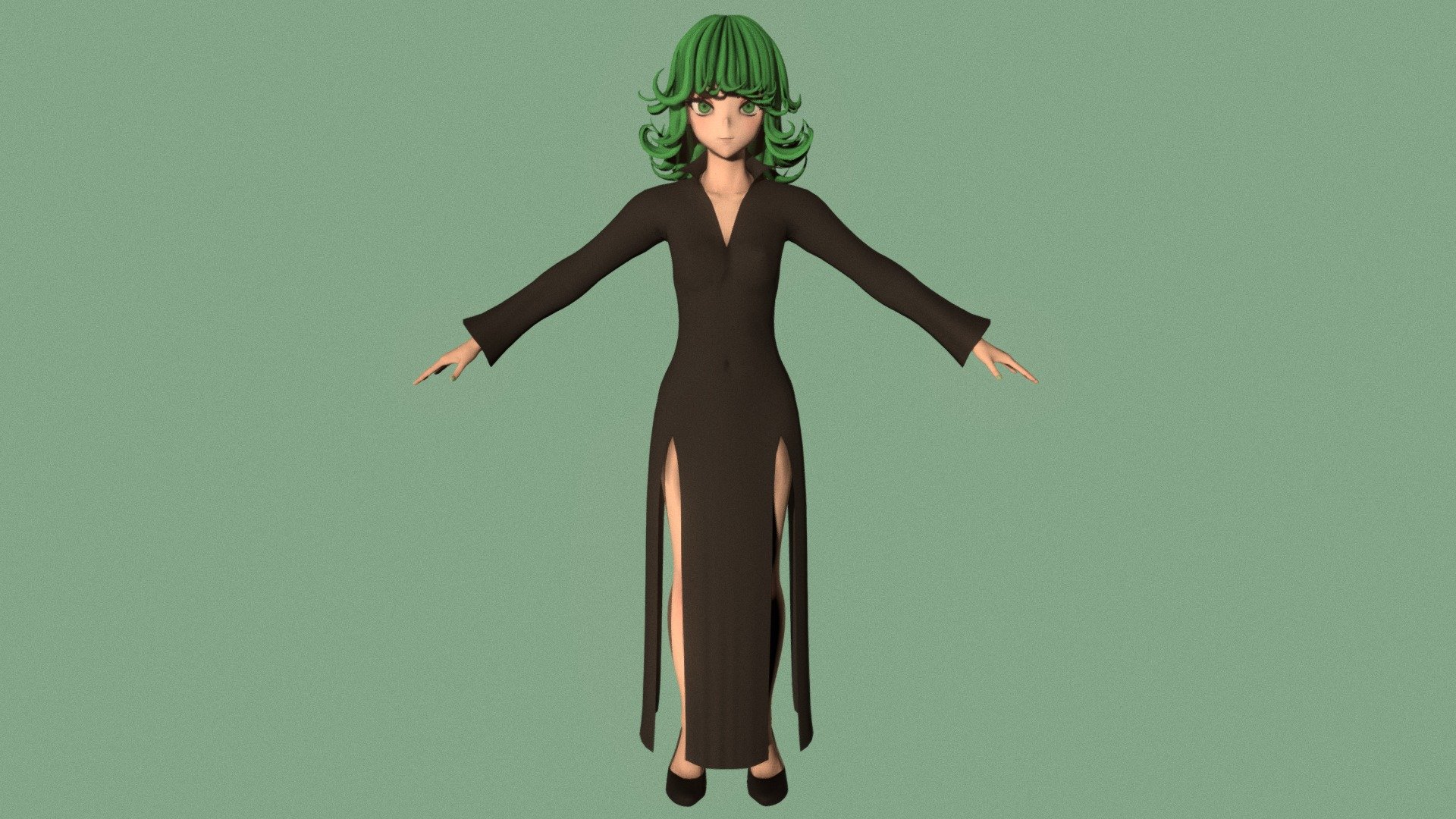 T pose rigged model of Tatsumaki 3d model