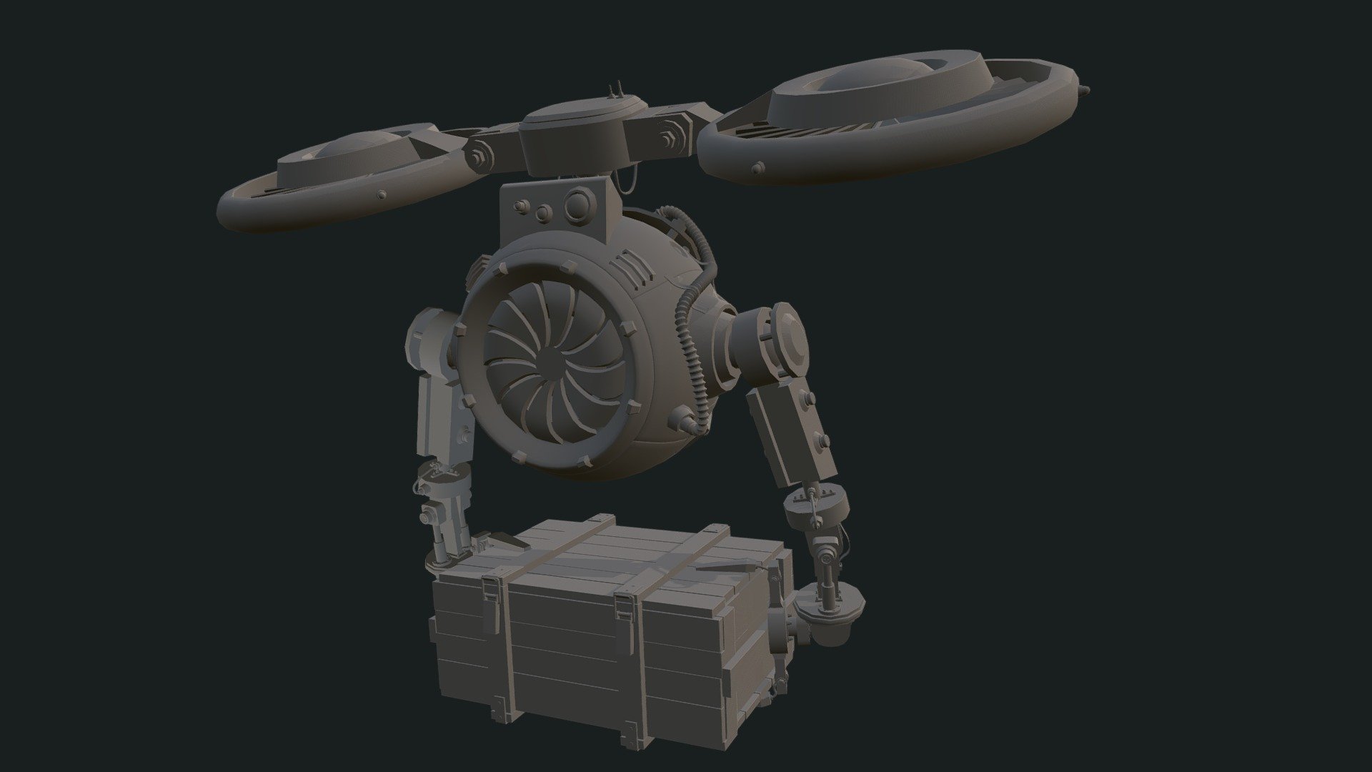 Detail draft dron 3d model