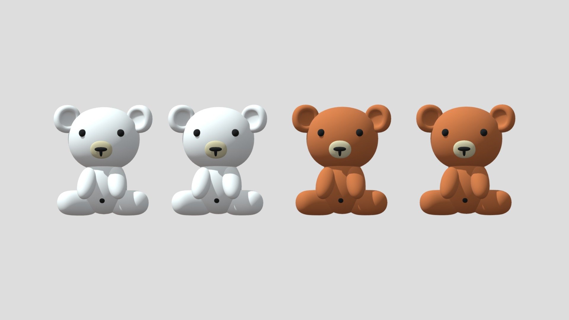 Cartoon Cute Bear 3d model