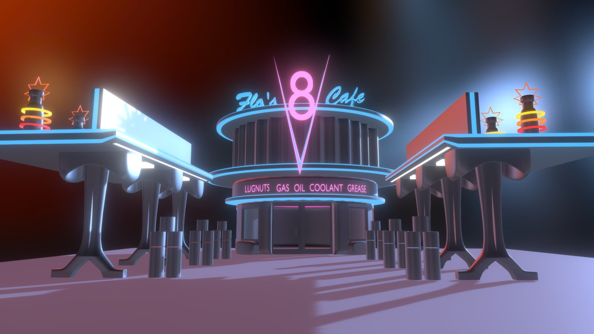 Flos cafe cars 3d model