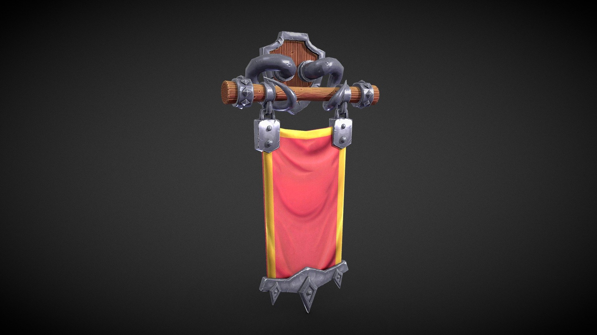 Fantasy Stylized Banner 3d model