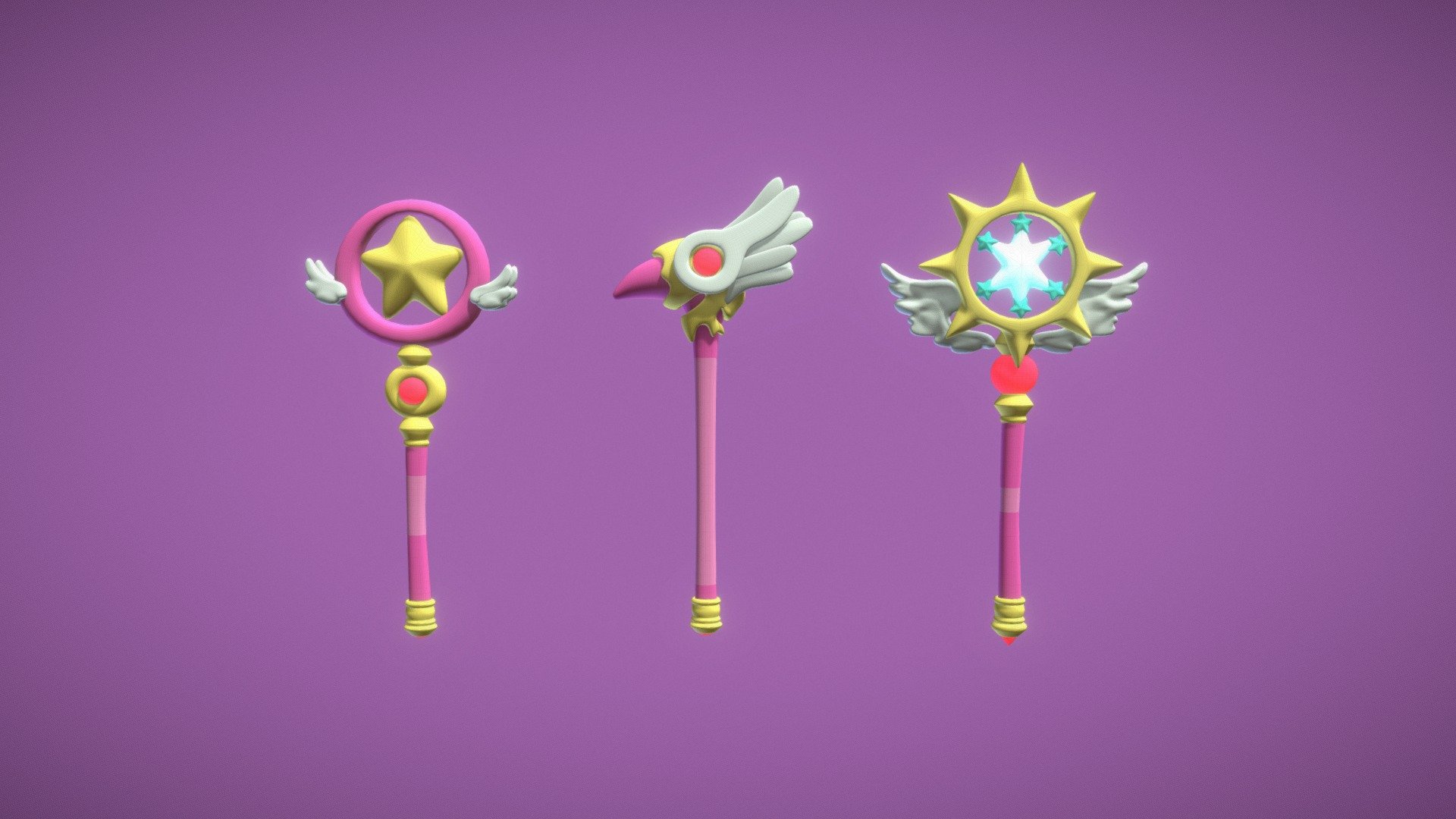 Sakura Magic Sticks 3d model