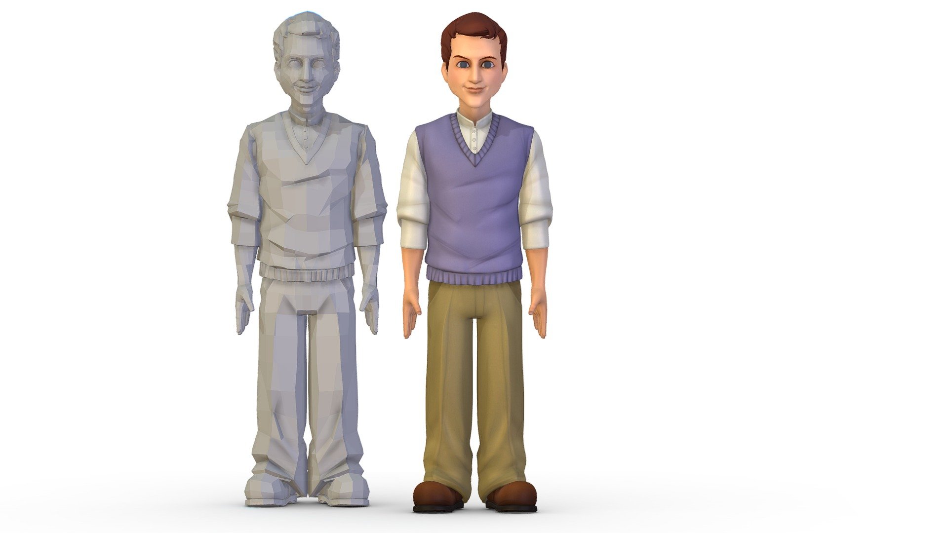 Cartoon Young Boy High Poly Subdivision Avatar 3d model