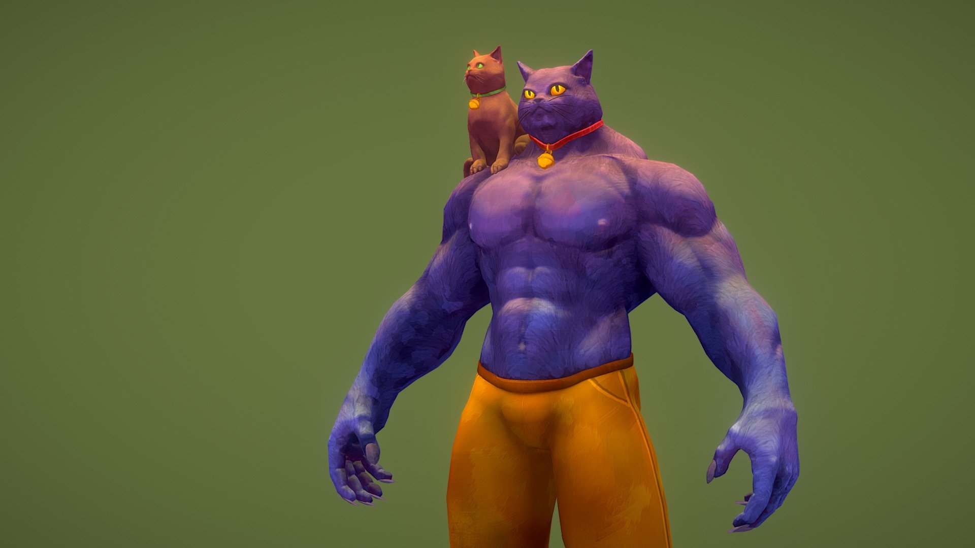 Stylized Buff Cat 3d model