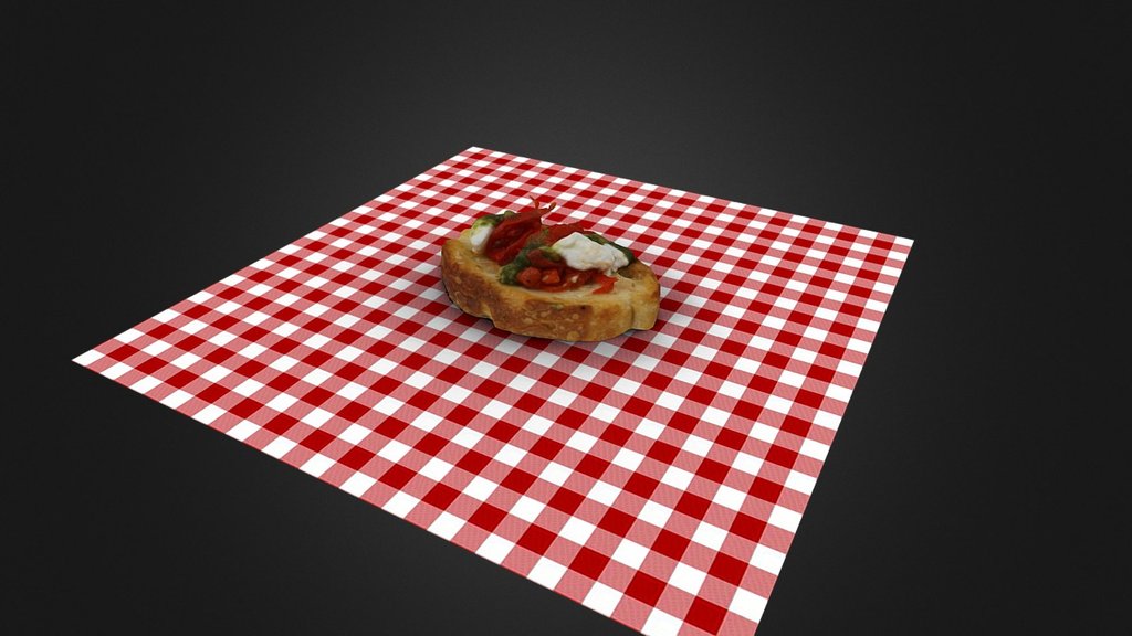 Bruschetta 3D Model 3d model