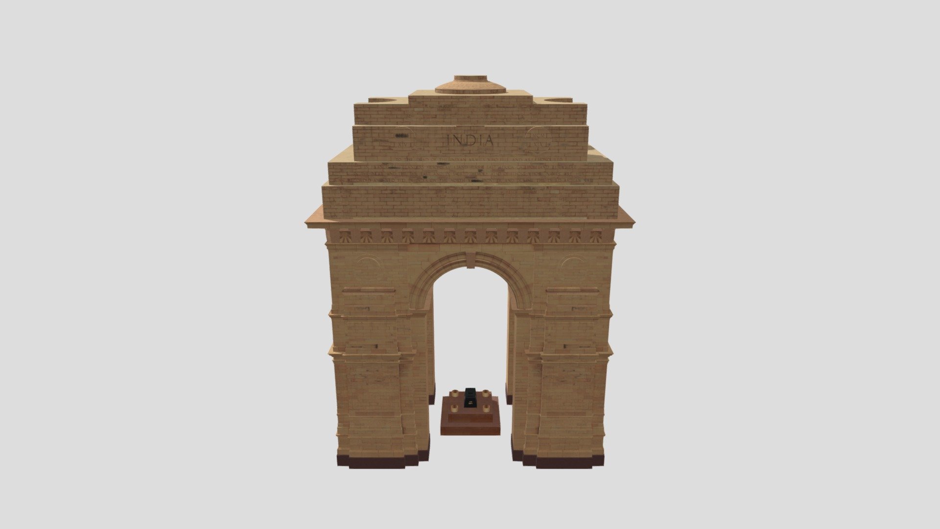 India Gate 3d Model 3d model