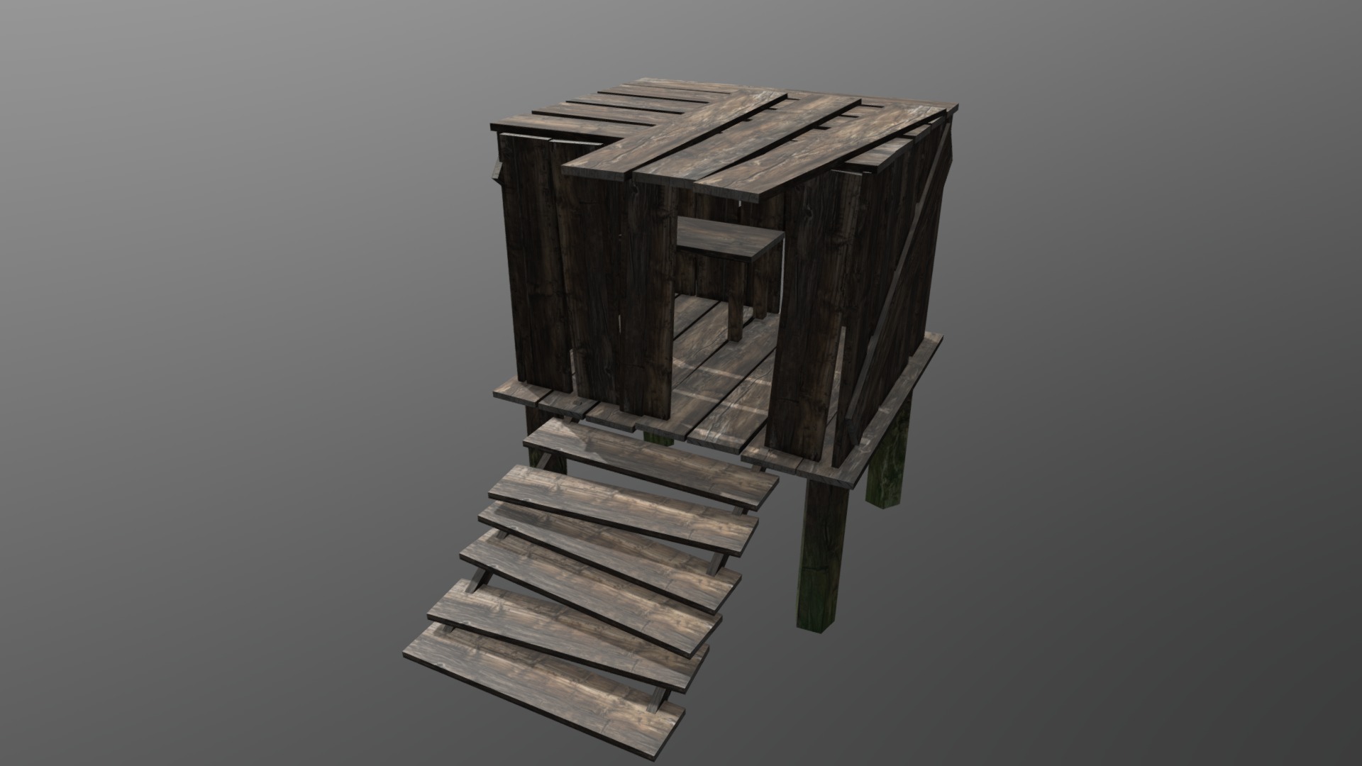 Shack swamp 3d model