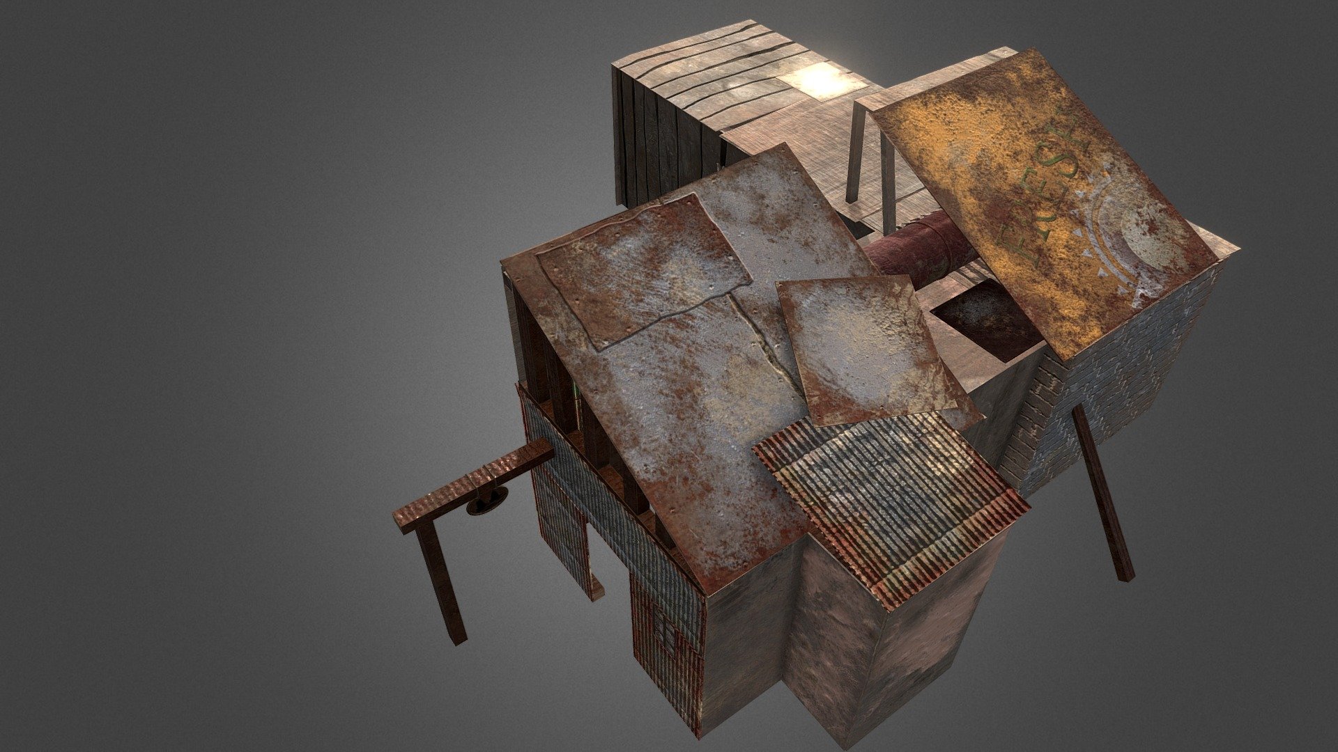 Junk Town Tile Set 3d model