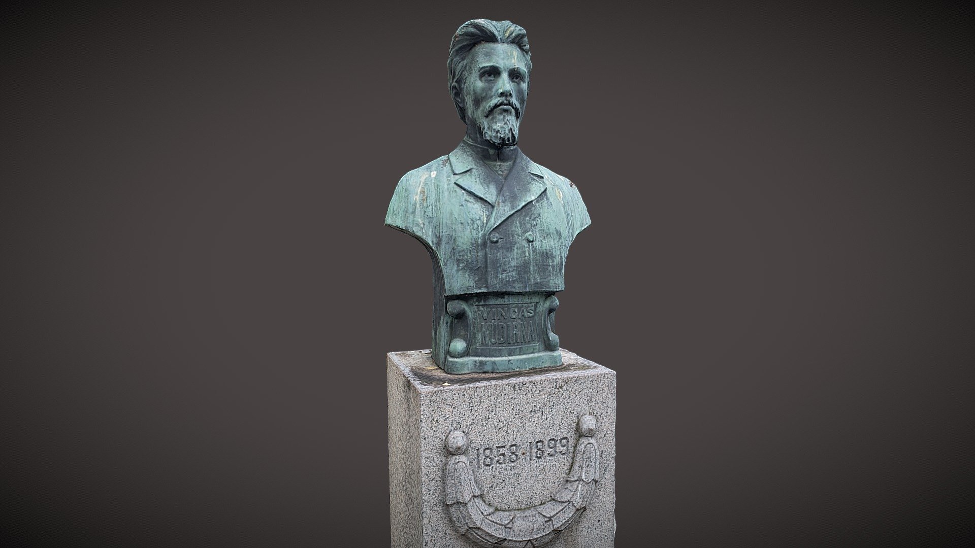 Dr. Vinco Kudirkos biustas Skulpt. J.Zikaras 3d model