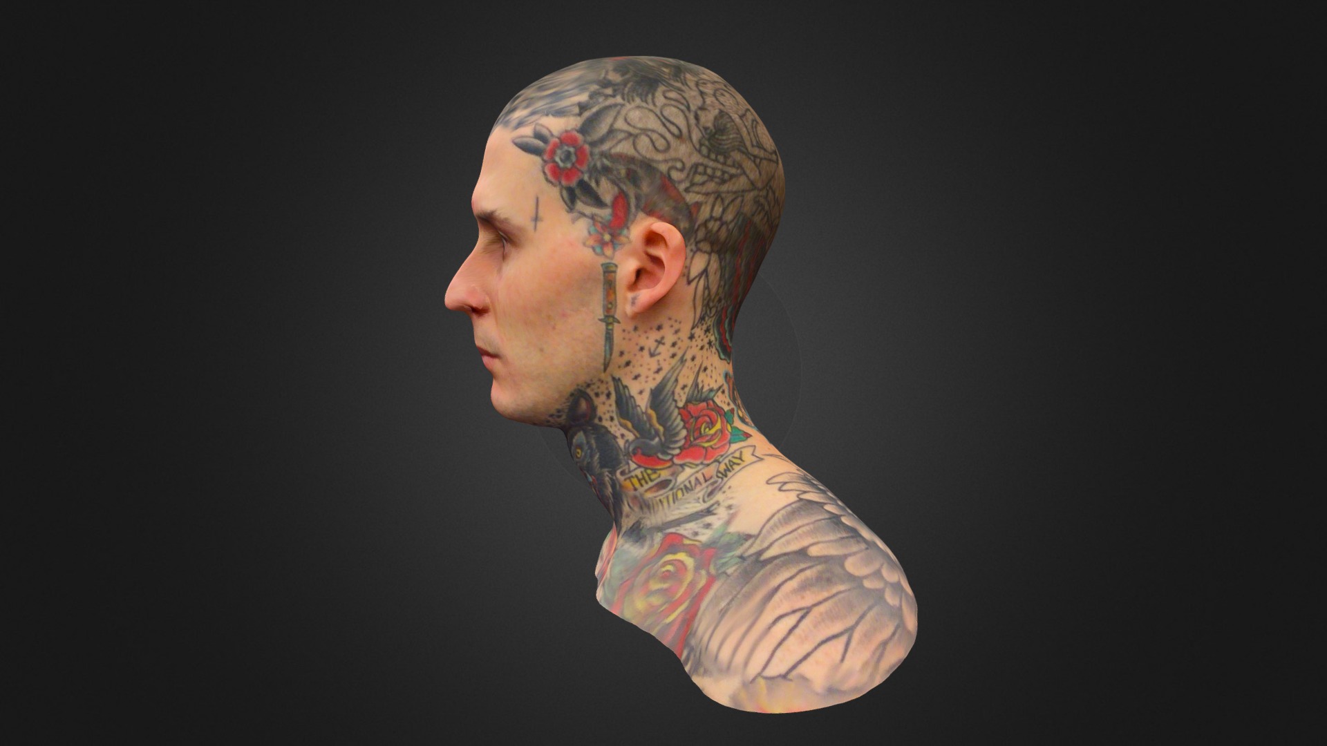 Uber head tattoo progress 3d model