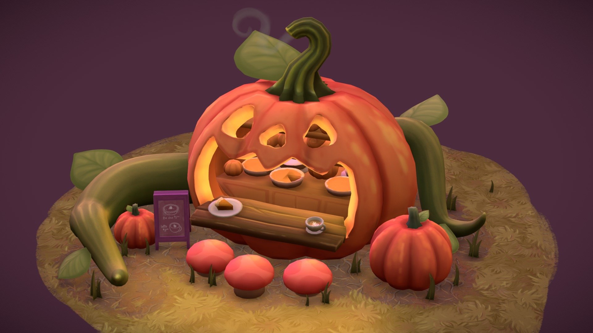 Pumpkin Cafe 3d model