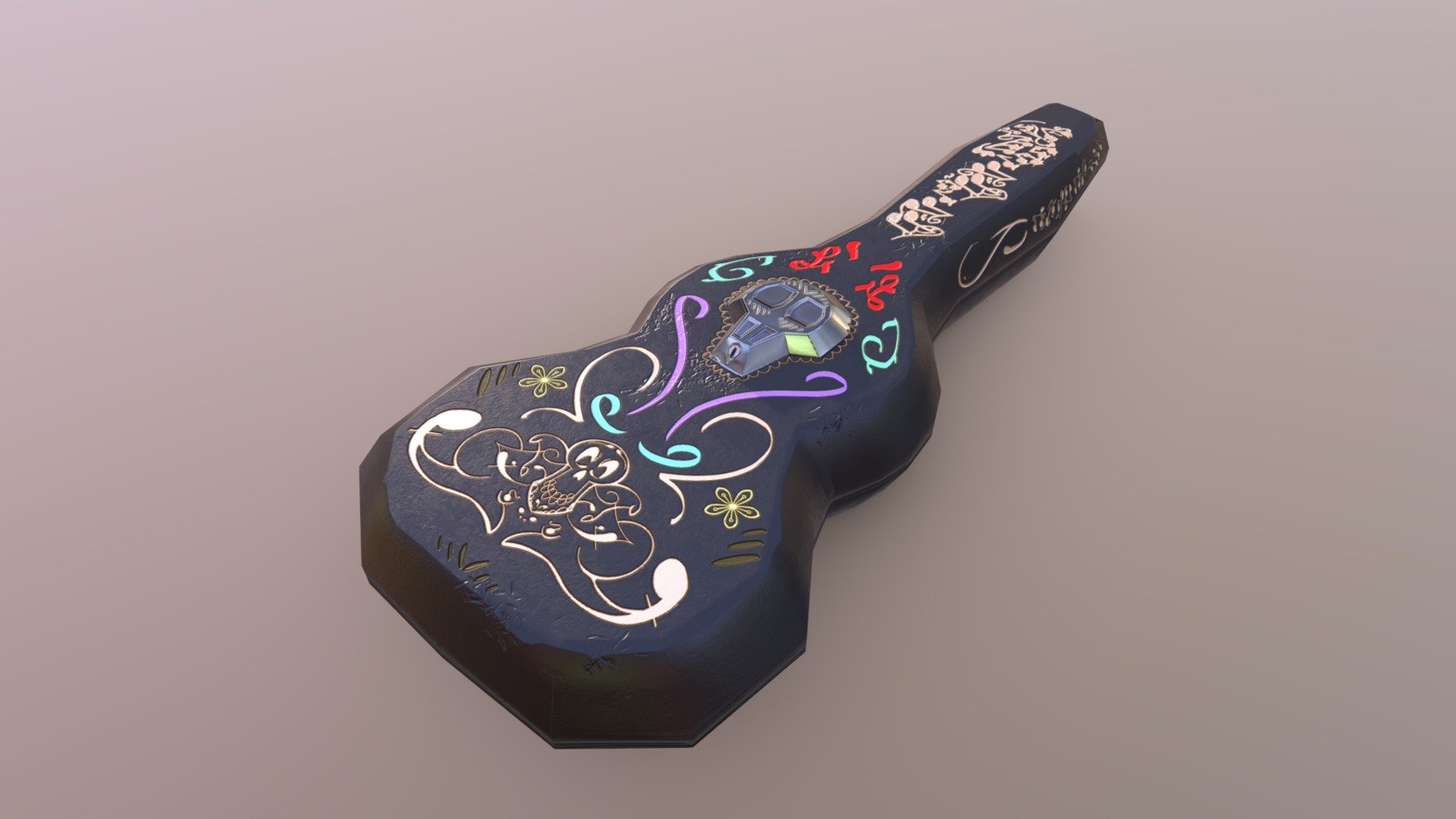 Day of the Dead Guitar Case 3d model