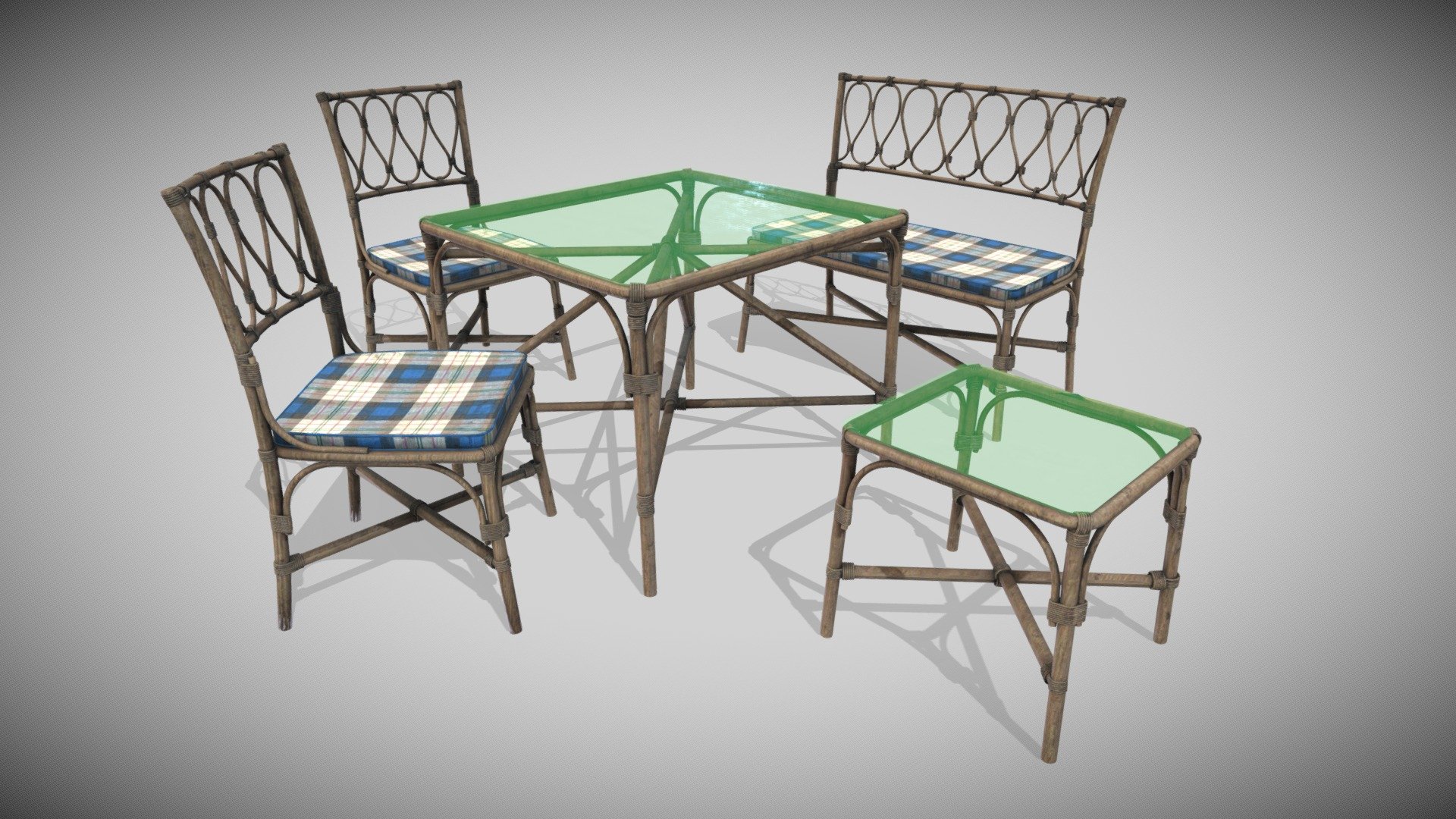 Set Rattanelly 3d model