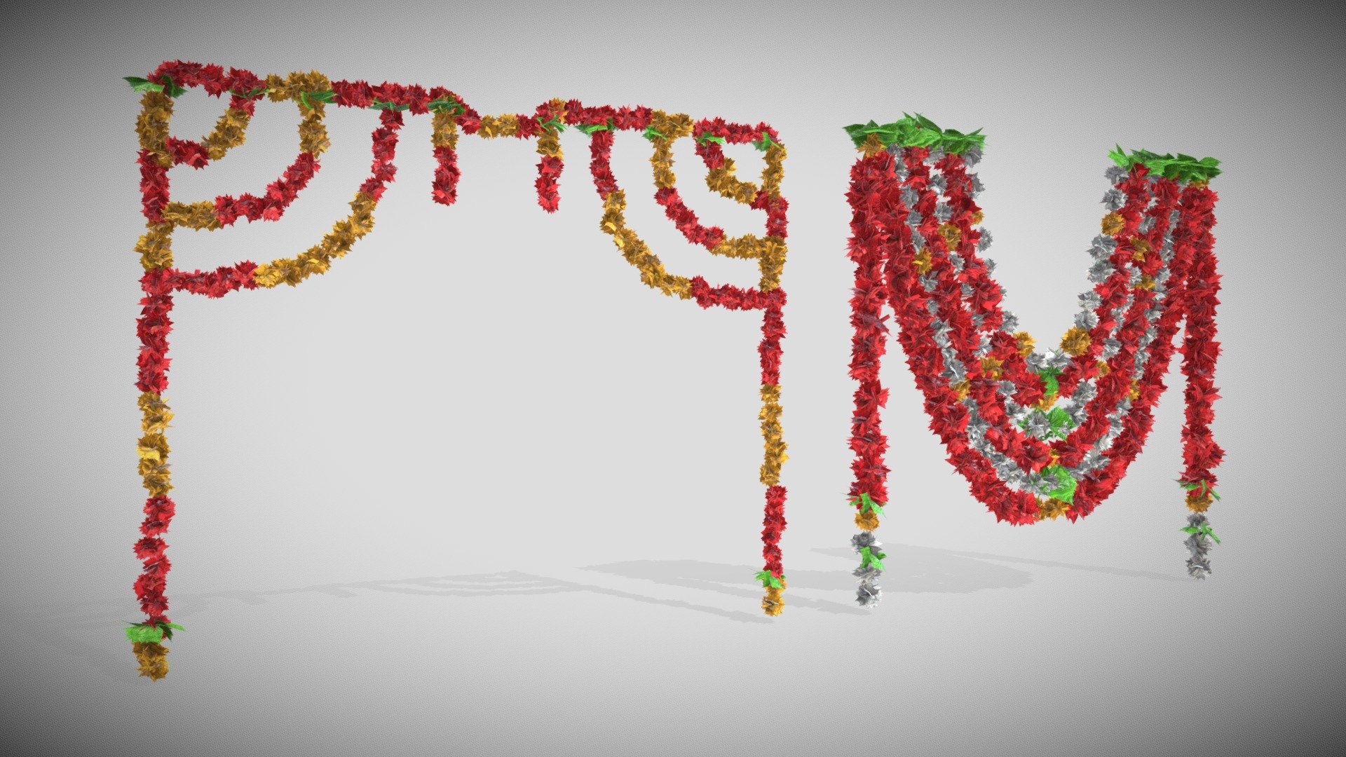 Hindu Flower Decorations 3d model