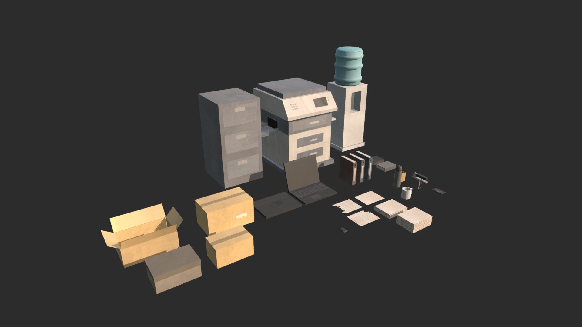 Modulair Office assets (extra) (Post Apoc) 3d model