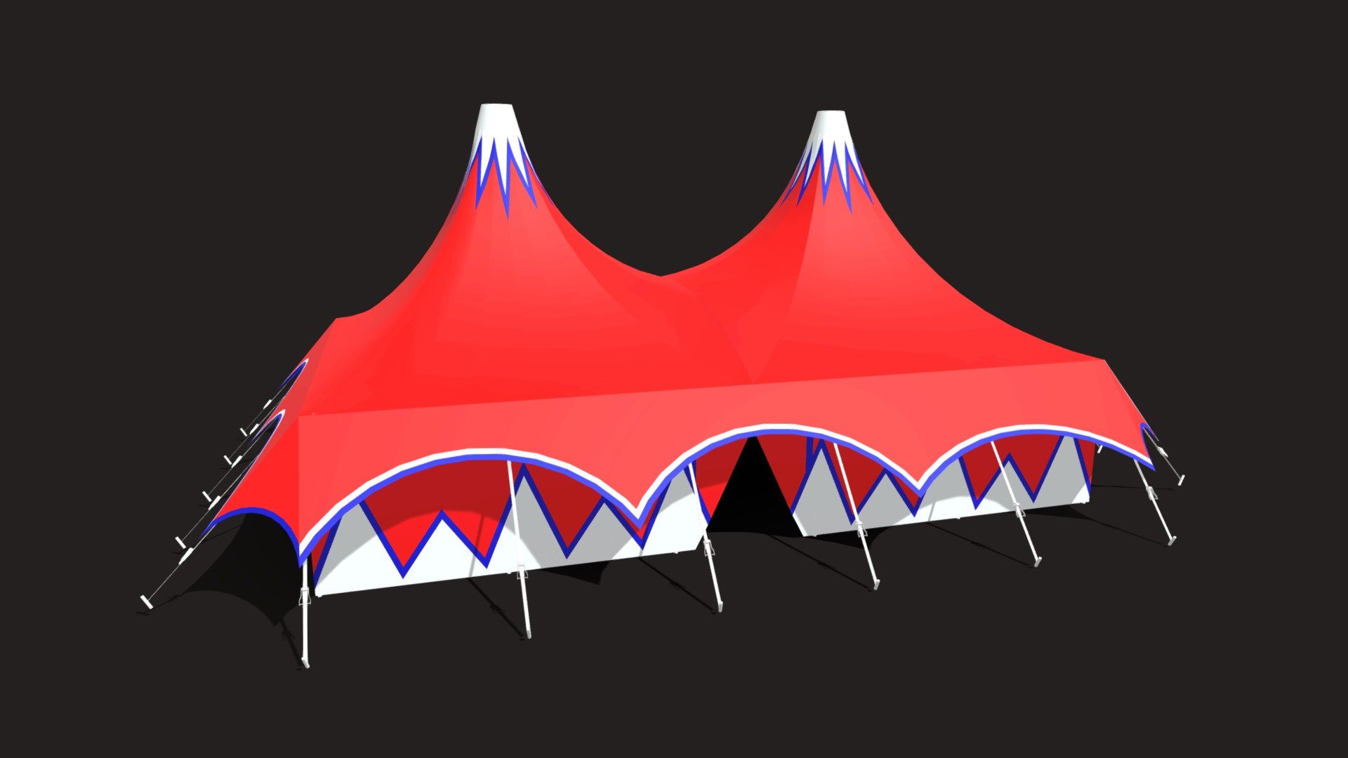 Baraque daccueil de cirque 3d model