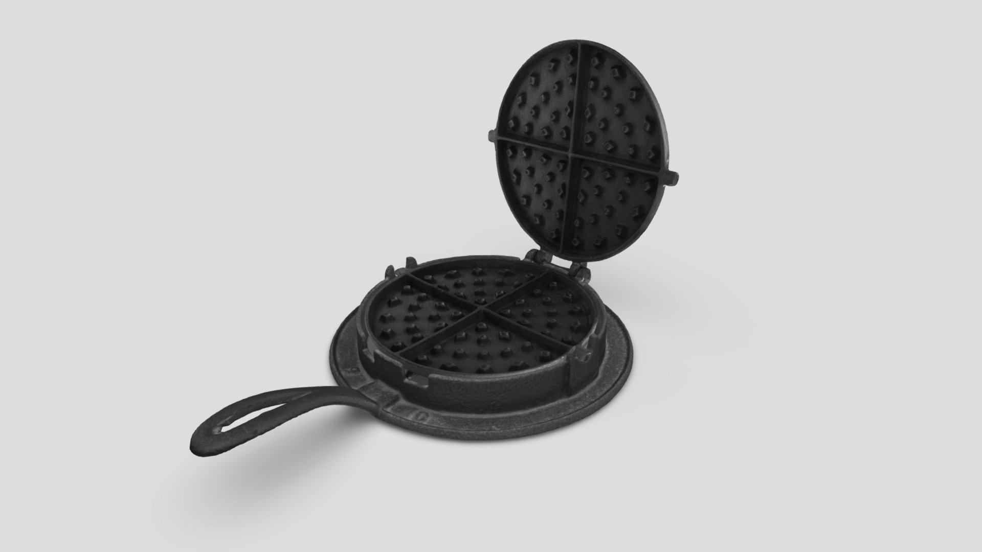 1800s Waffle Iron 3d model