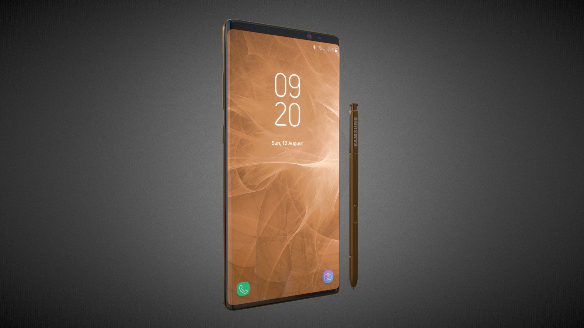 Samsung Galaxy Note 9 Brown Concept 2 3d model