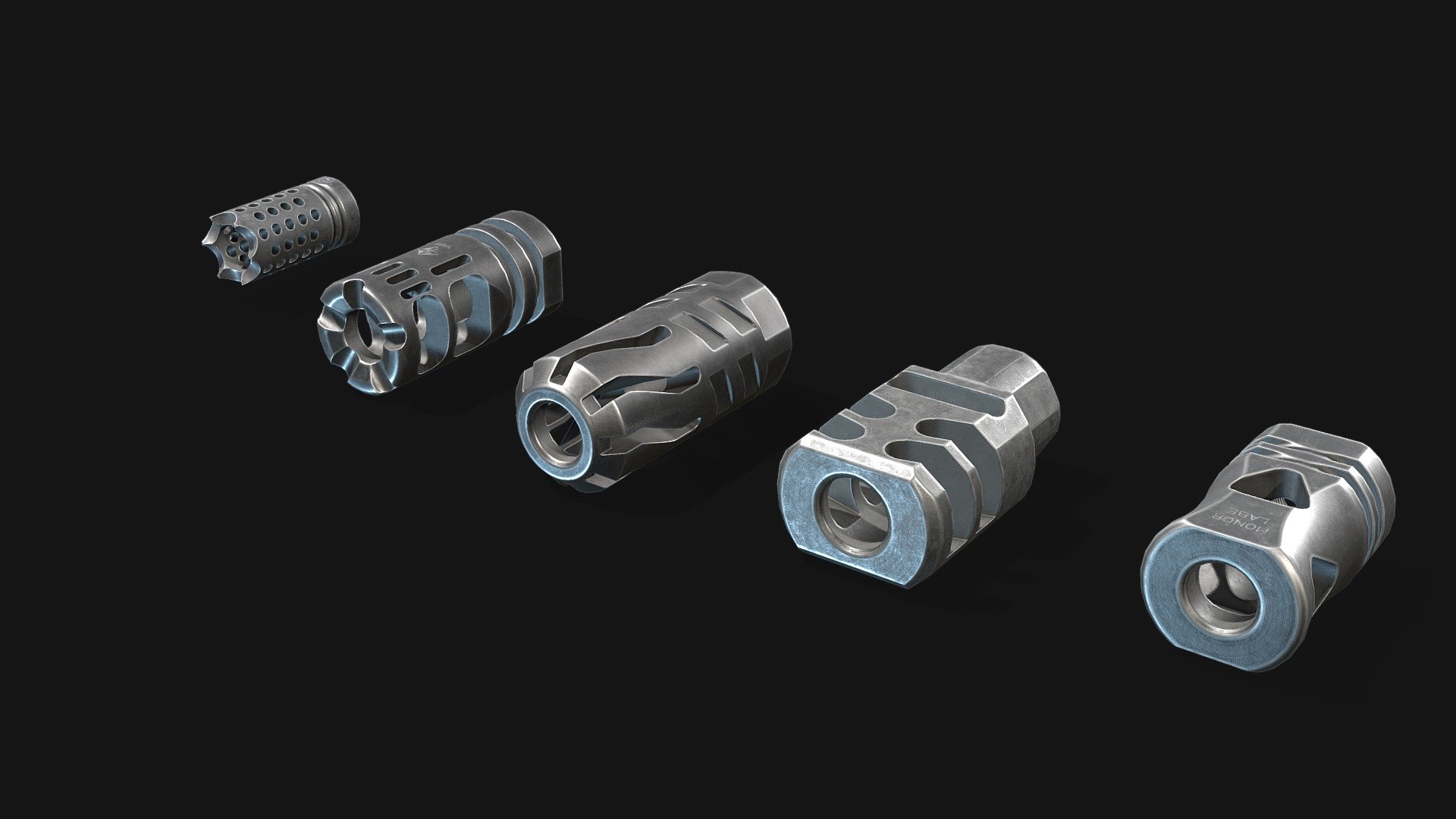 Muzzle Brake Pack 3d model