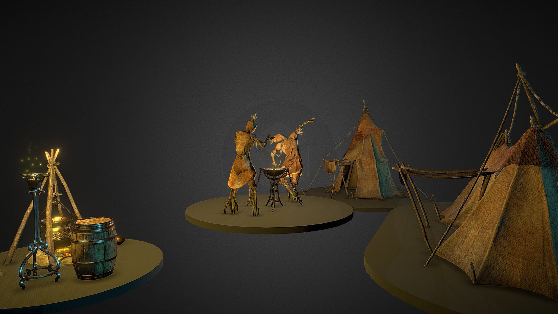 Scarecrow Summer Camp (animated) 3d model