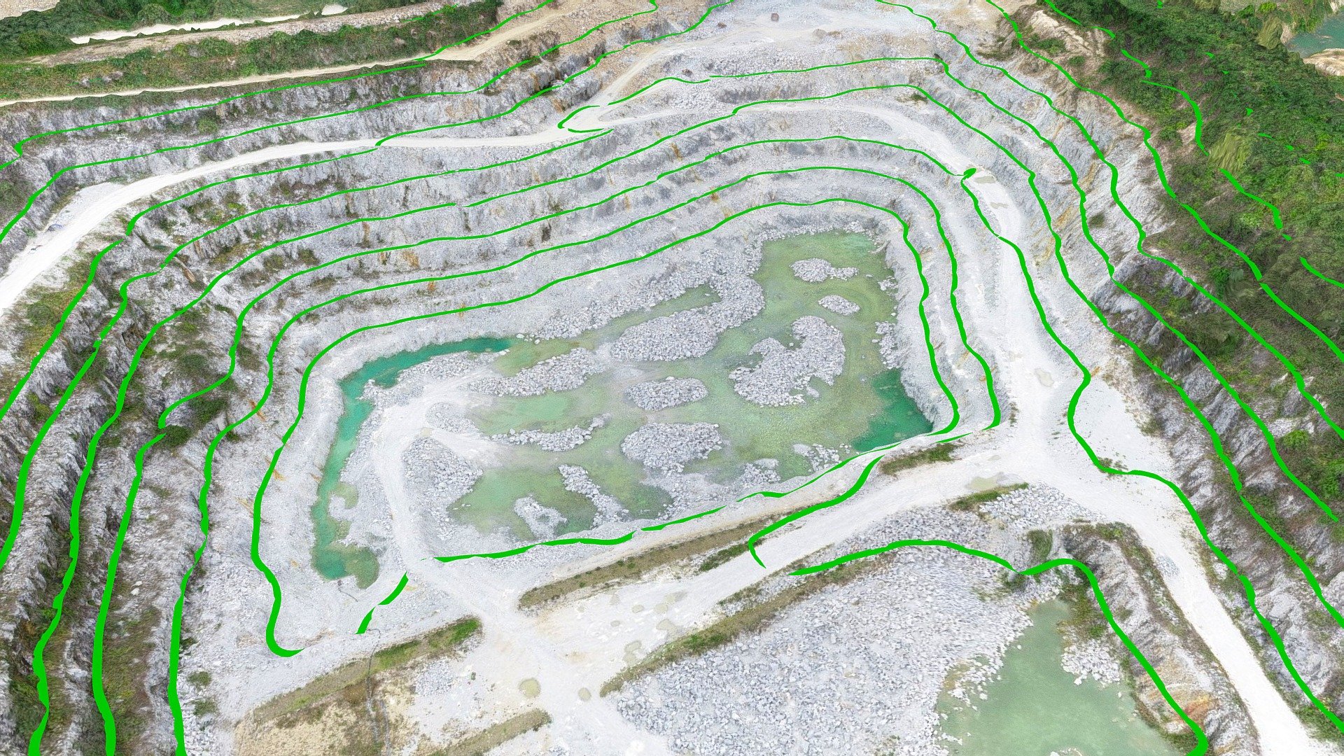 3D Mine Topography with 3D Contour 3d model