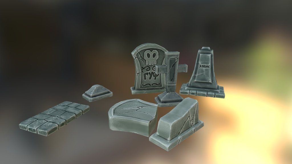 Cemetery props. Part 04 3d model