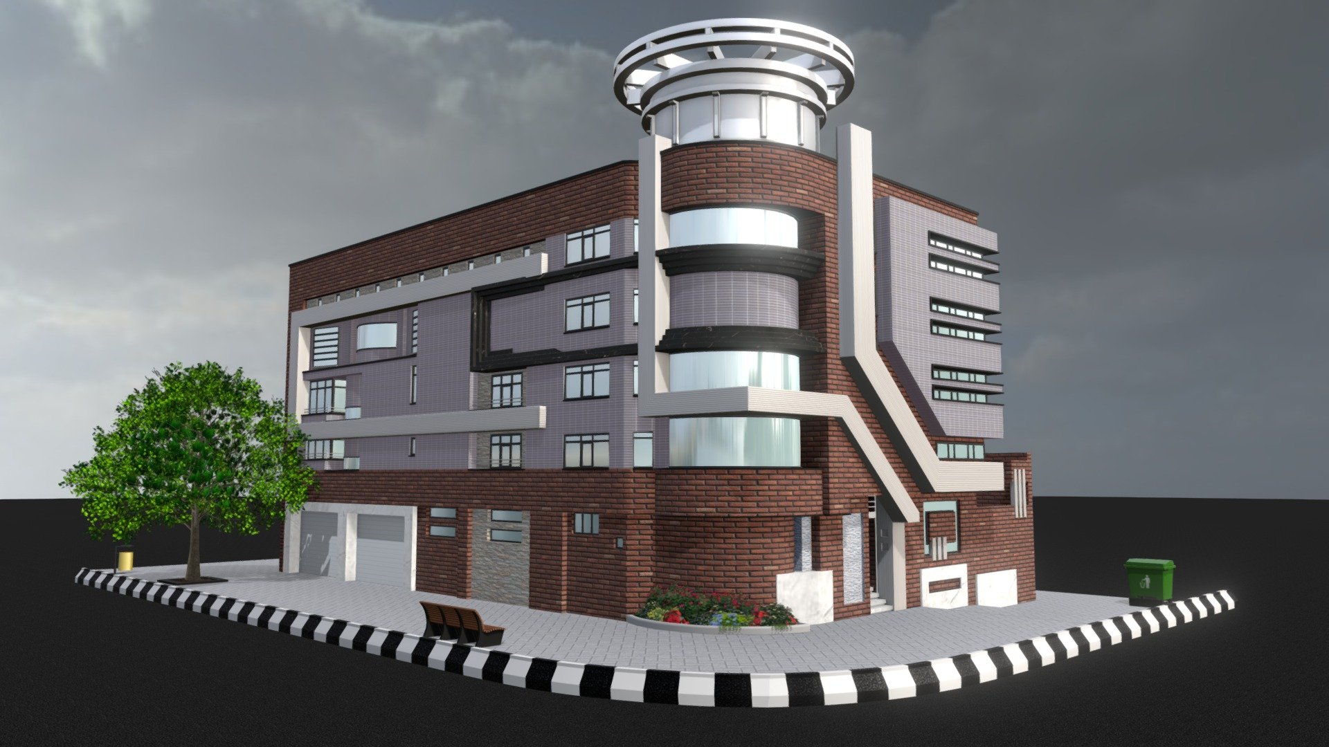 Commercial Building Facade 3d model