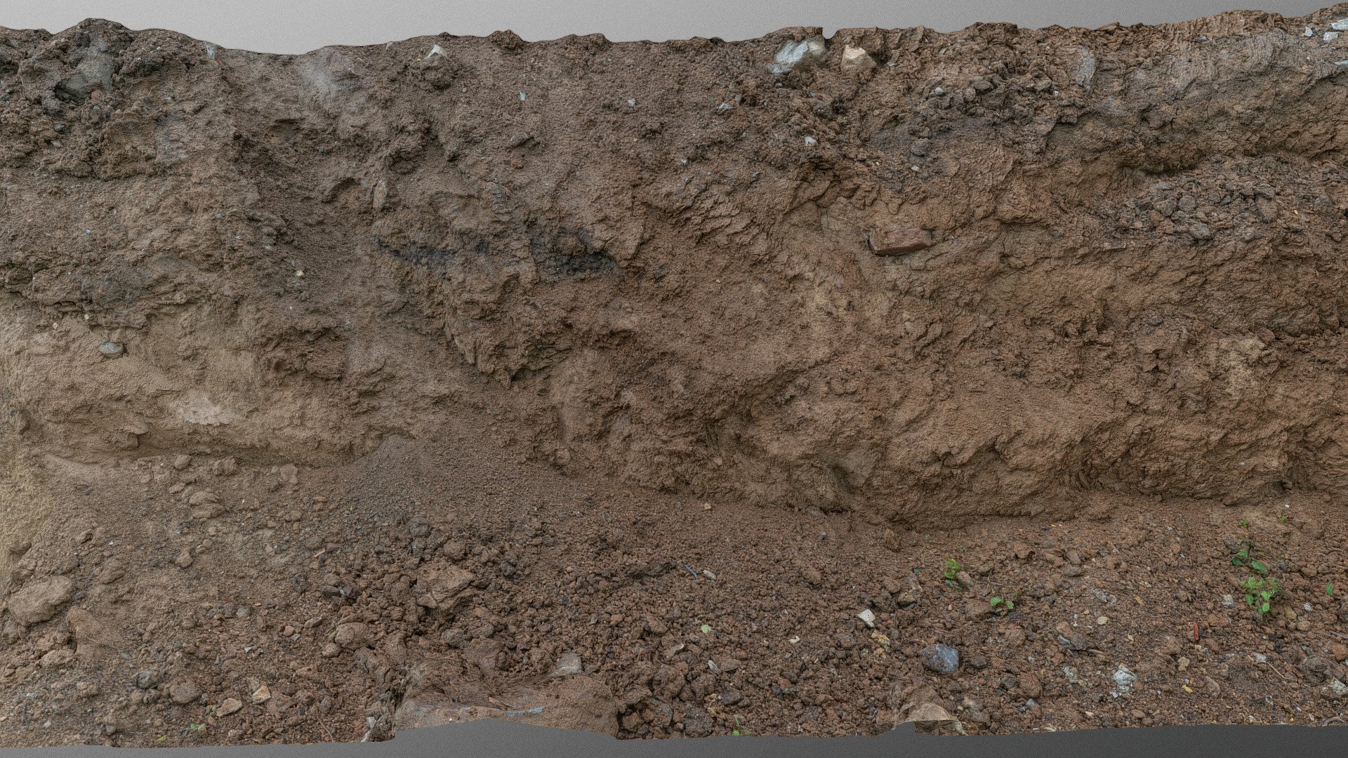 Construction site dug-out trench ditch 3d model