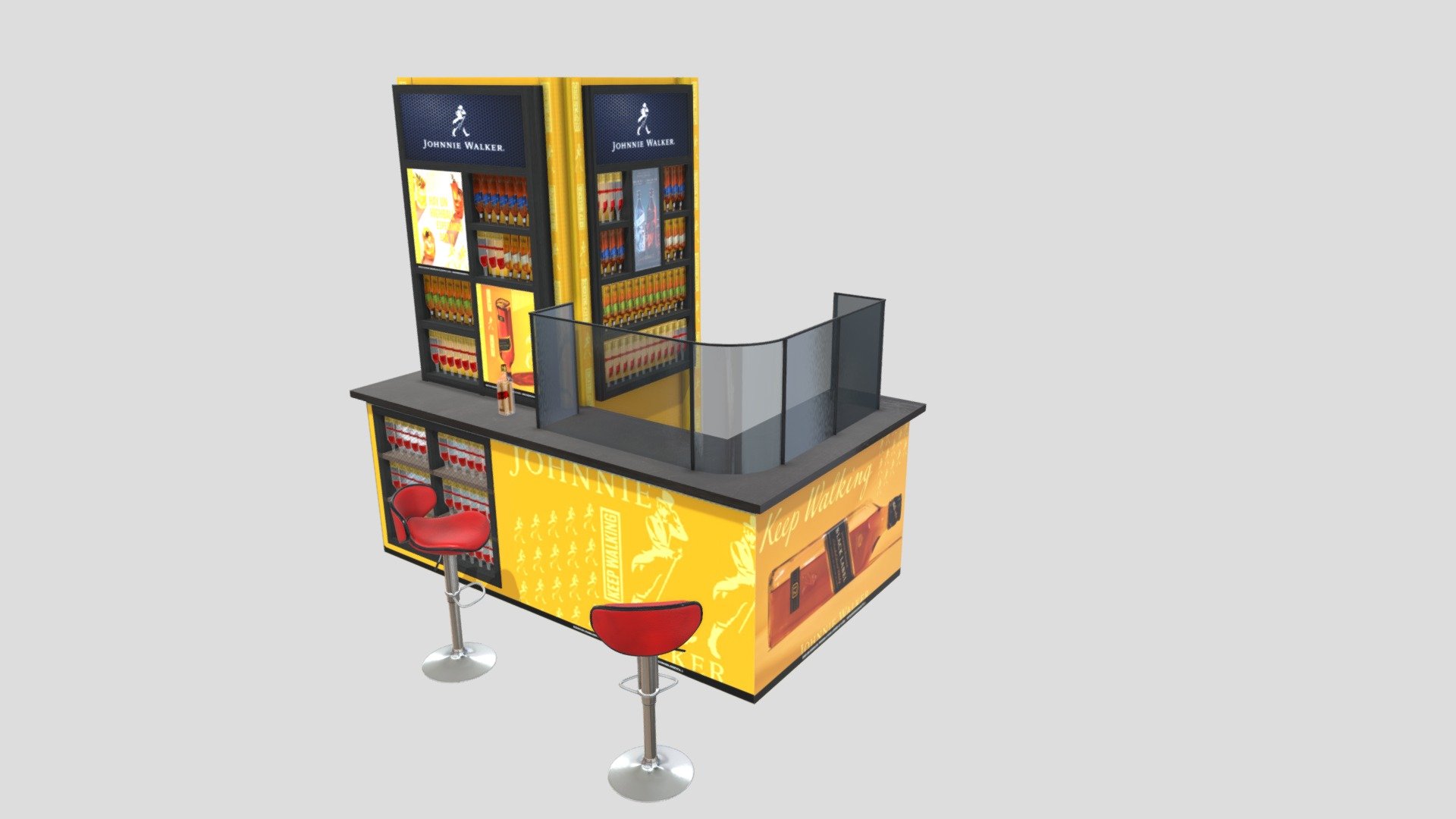 Johnnie Walker trade stand 3d model