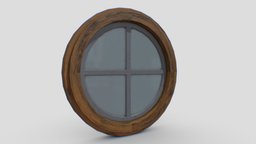 Circle Wooden Window 50x6x50