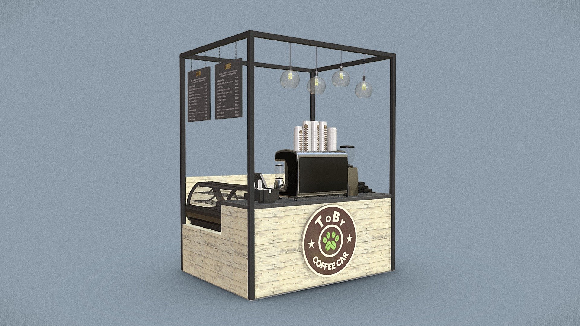 Randare insulă Toby Coffee Car 3d model