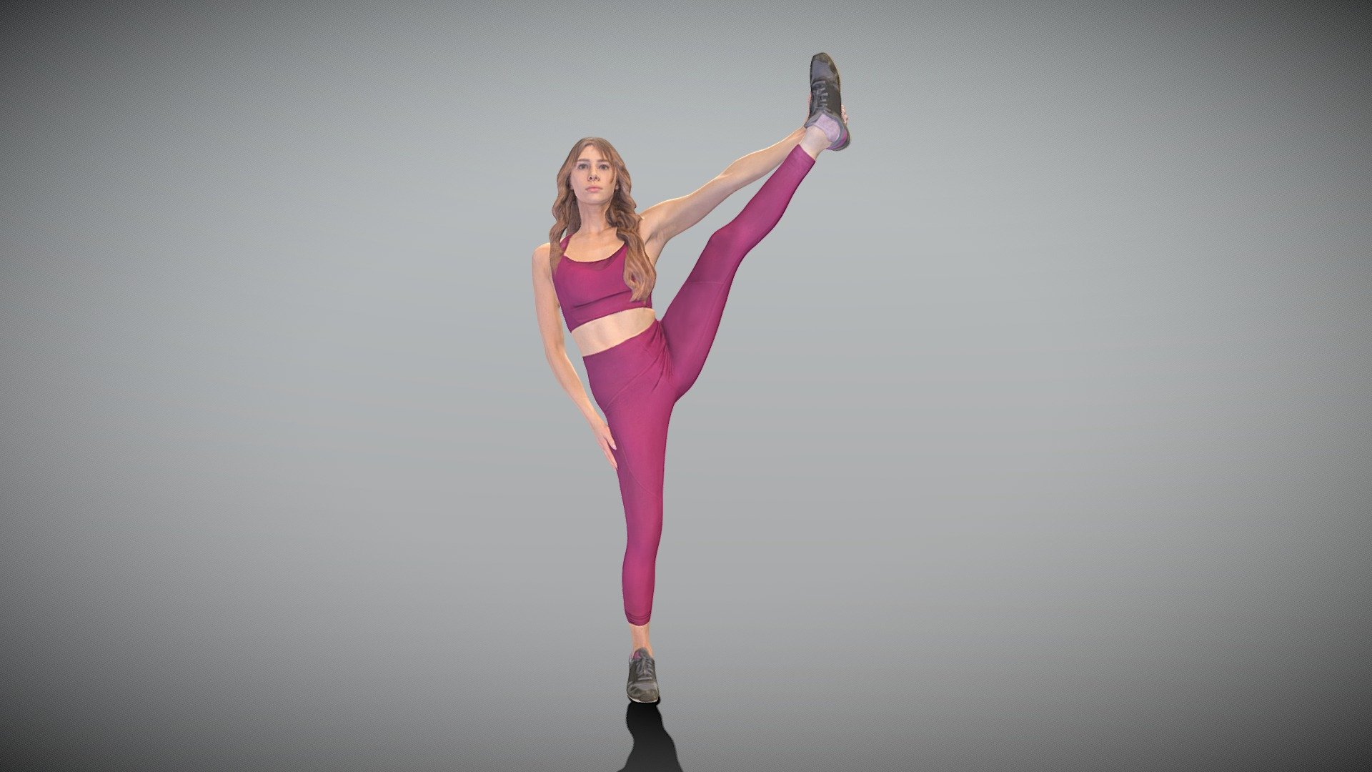 Beautiful woman doing gymnastics 379 3d model