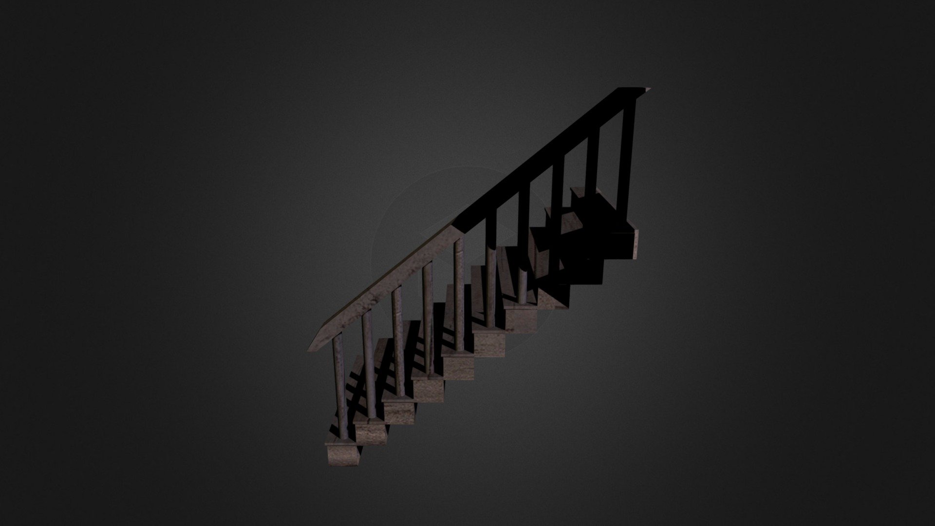 Basement Stairs (Wooden) 3d model