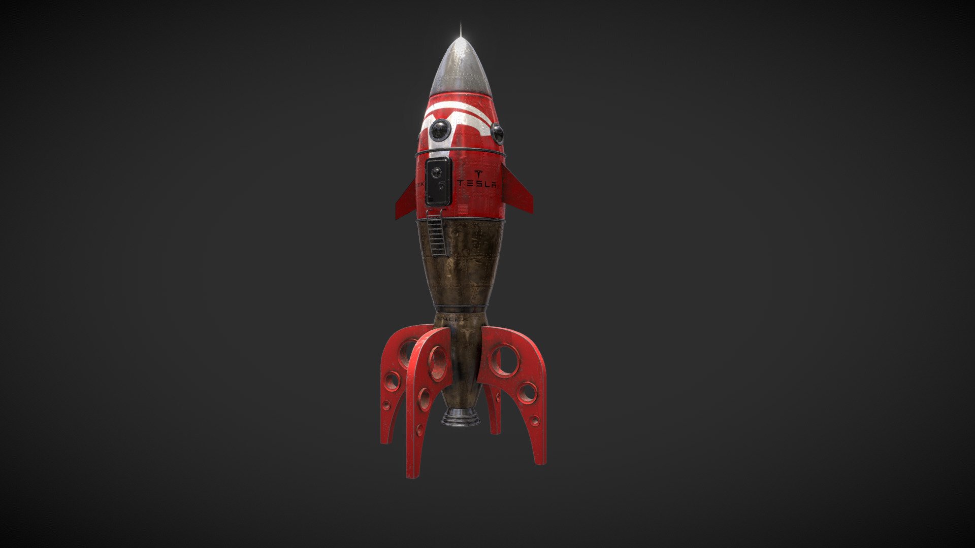 Tesla Space X Toy Rocket 3d model