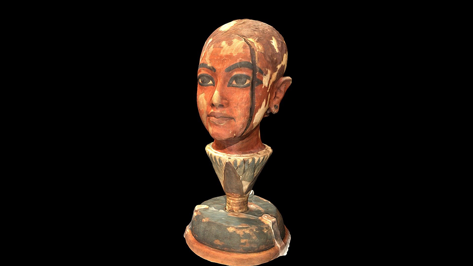 Tutankhamen emerging from a Lotus 3d model