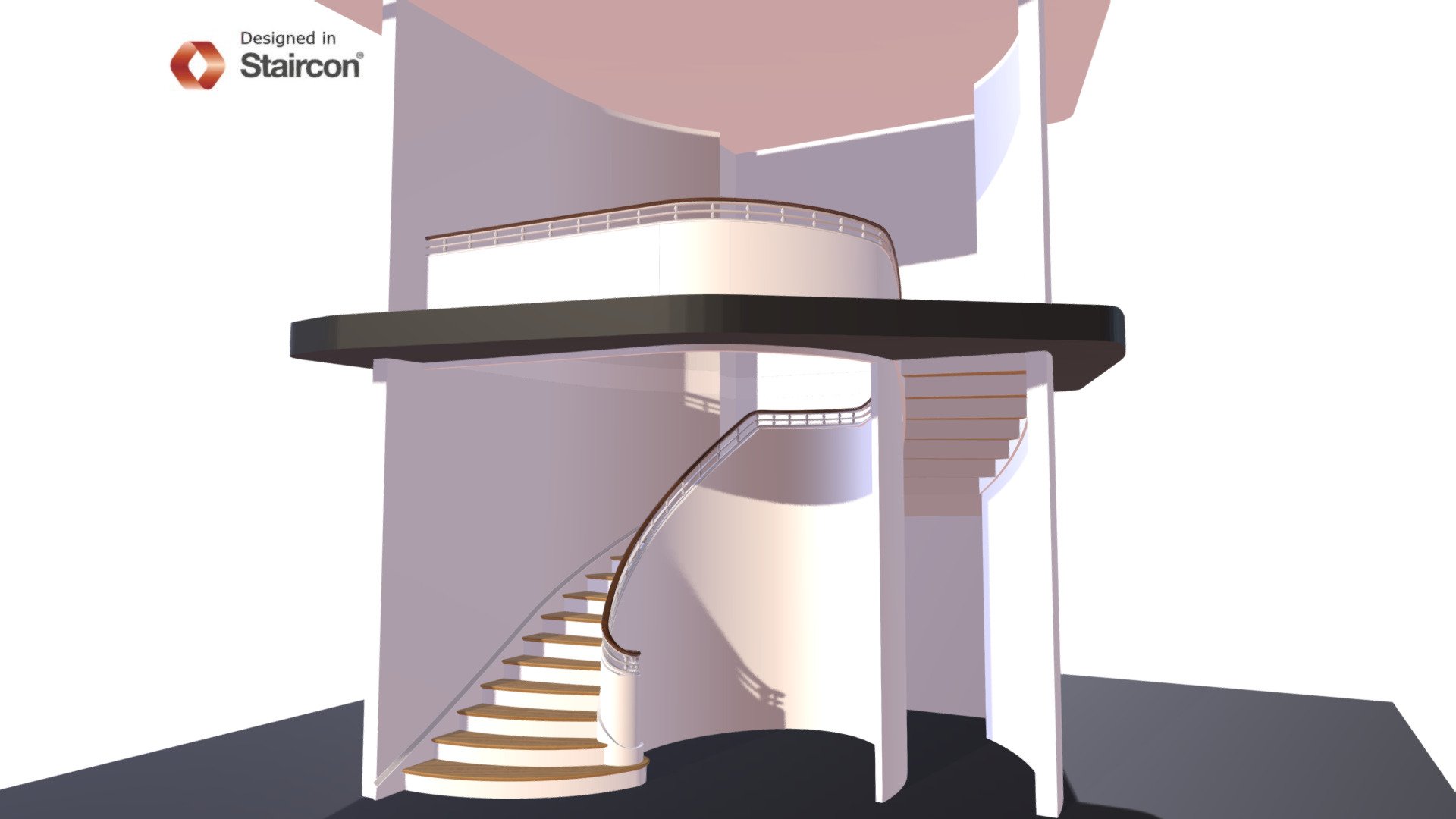 Diamond Stair Balustrade Walnut Handrail 3d model