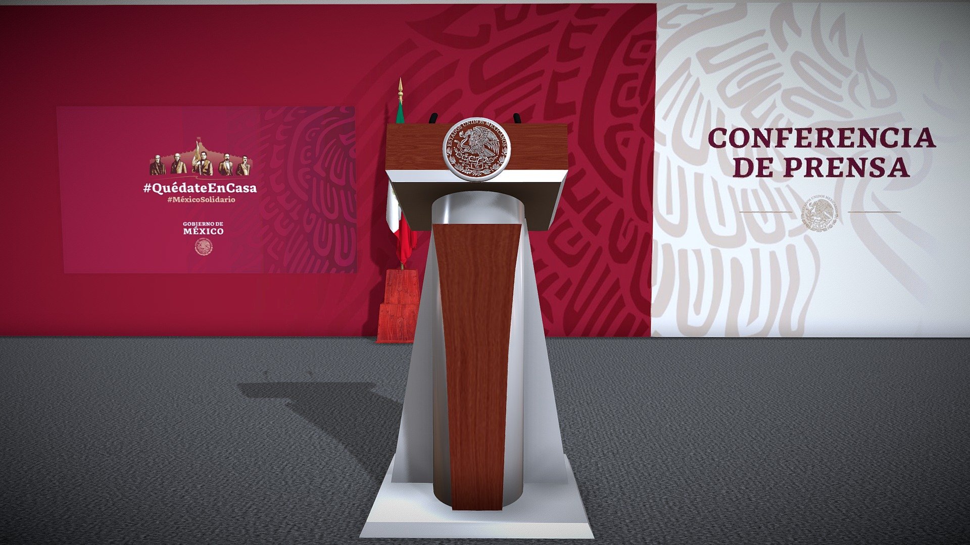 Mexico National Palace Press Conference 3d model