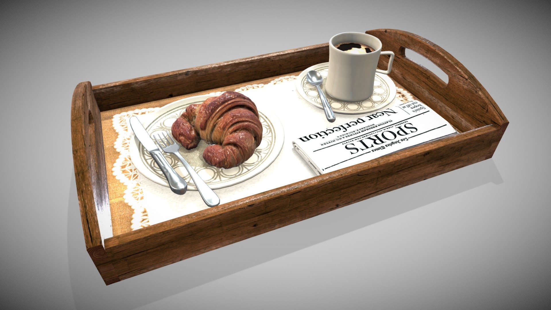 Tray Vassoio Good Morning 3d model