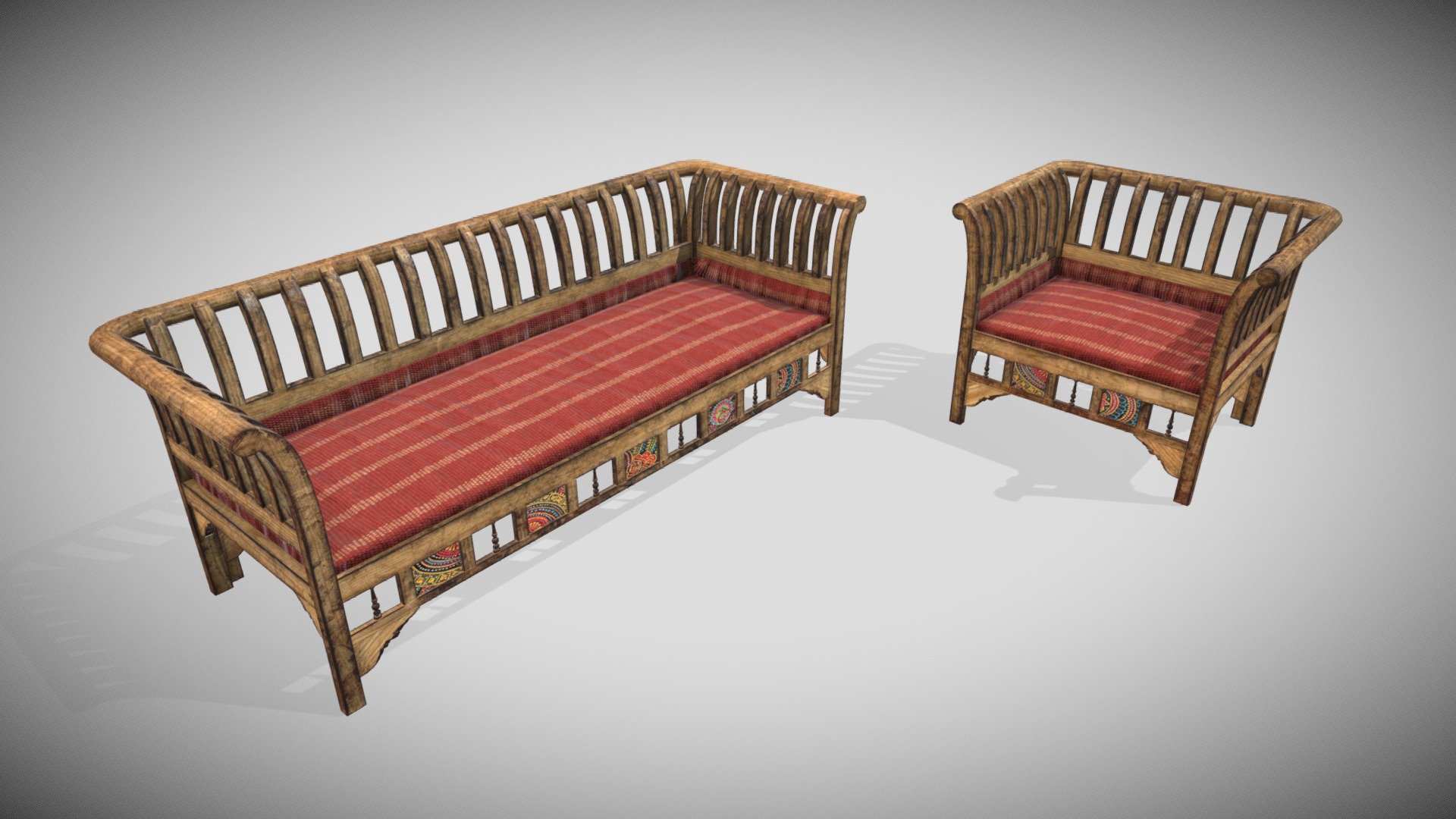 Sofa and Chair 3d model