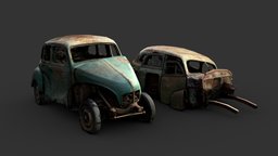 Two Ruined Cars