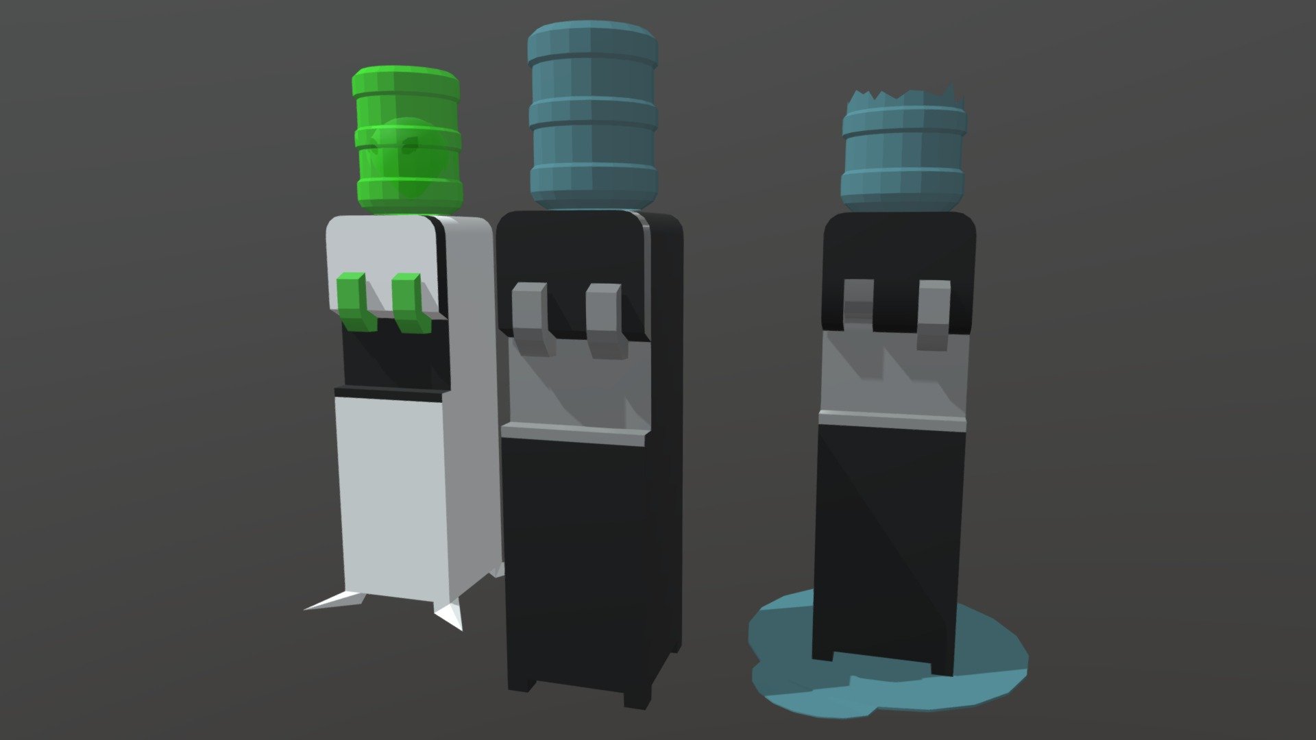 3 Water Cooler Variations 3d model