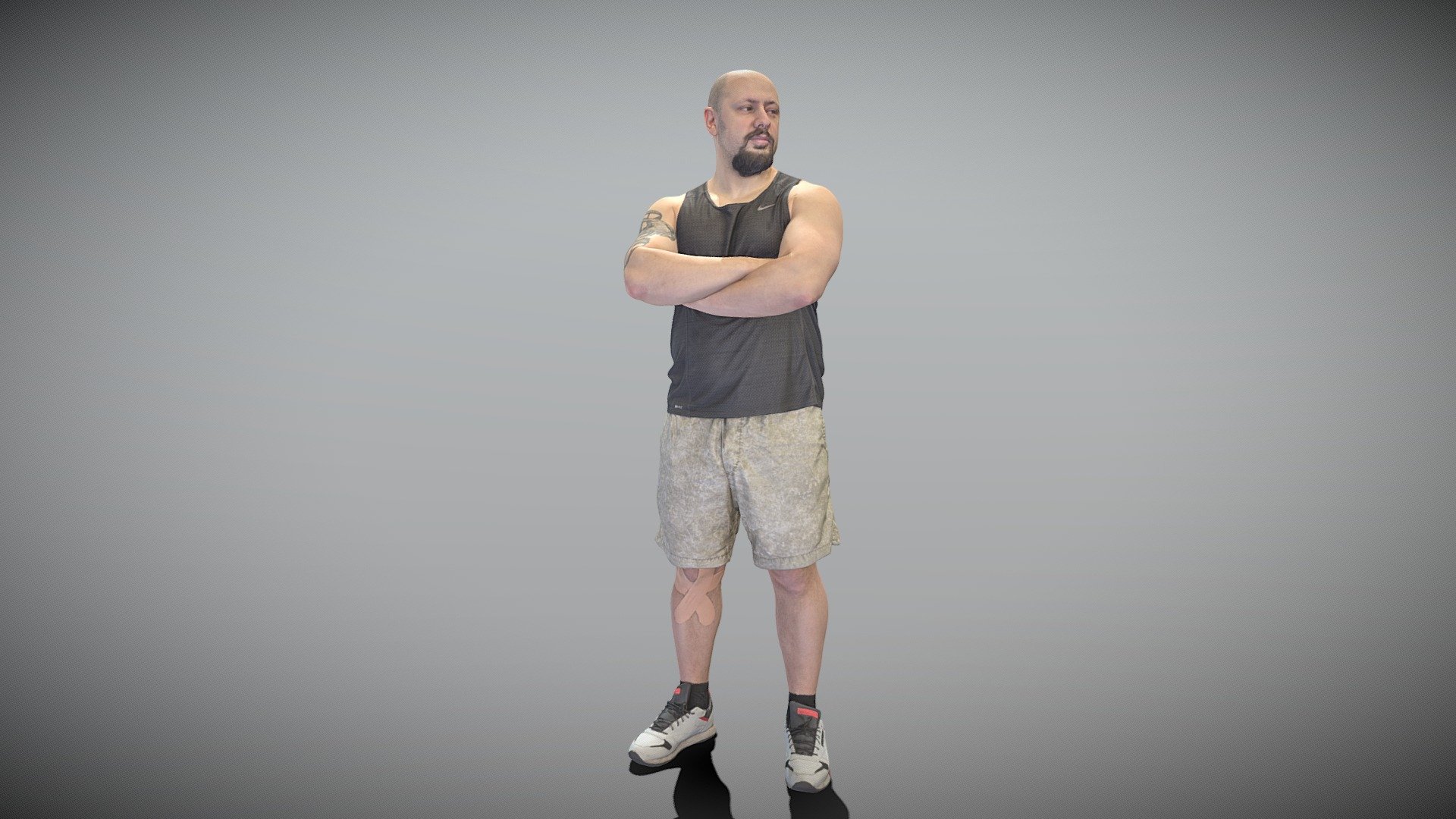 Strong man with crossed arms 389 3d model