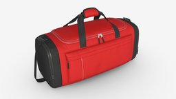 Duffel travel sport bag red black