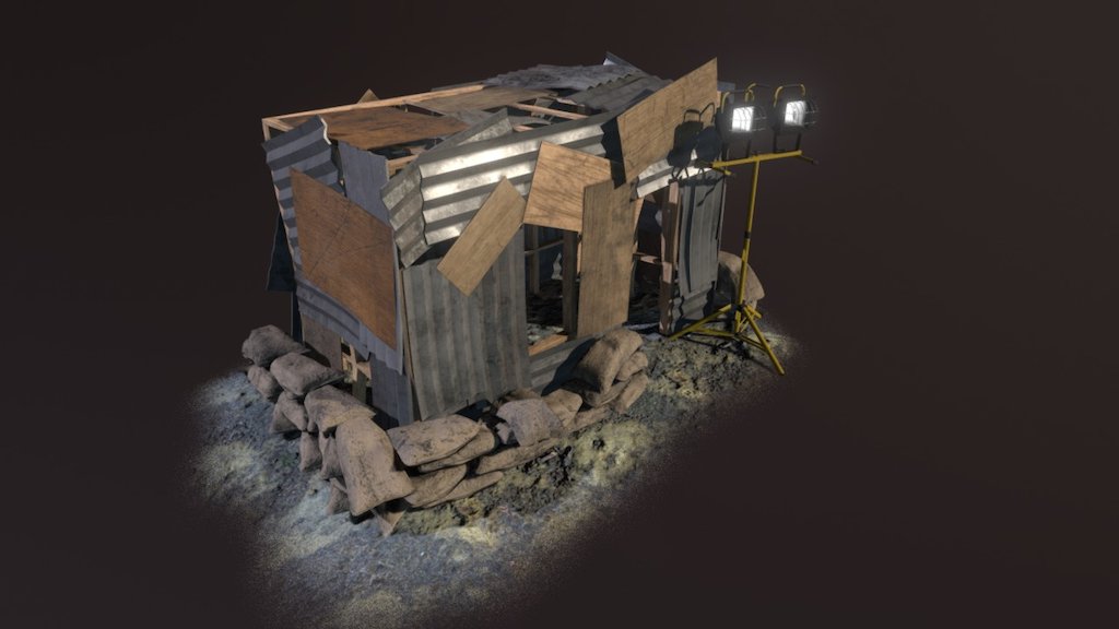 Outpost shack 3d model