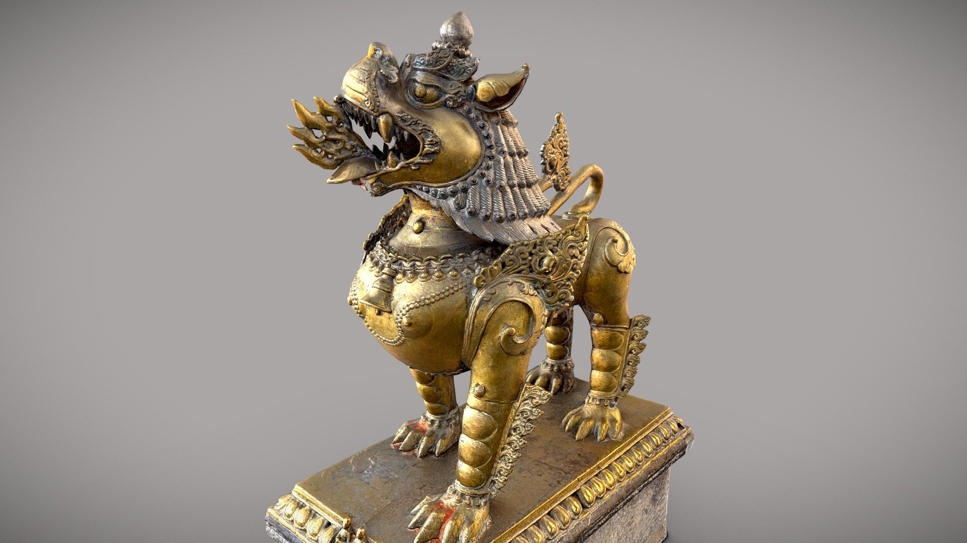 Guardian Lion w/2 LOD 3d model